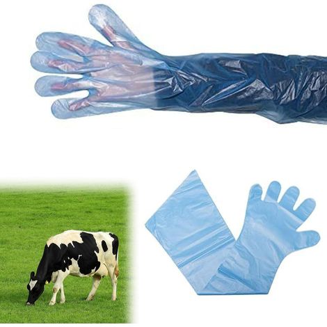 Gant vétérinaires à manches longues, gants jetables extensibles, 30 pièces, pour insémination du bétail, film plastique souple, manchette extra longue 90 cm (1/5)