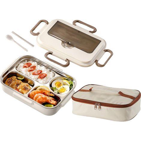 Isolierte Lunchbox für die Arbeit, heiße und kalte Lunchbox, Outdoor-Camping, Mahlzeitenbehälter für Picknick, Schule, Reisen, große Kapazität, Lebensmittelaufbewahrungsbox (1/5)