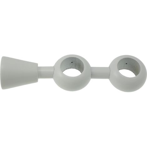 supporto regolabile per doppio bastone ø28mm con viti e tasselli laccato bianco.