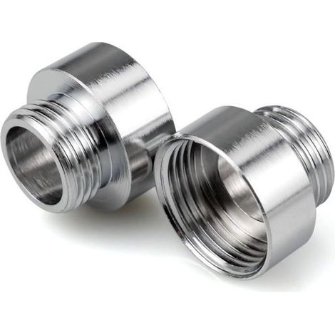 Adaptateur Robinet 3/4" Femelle vers 1/2" Mâle - Raccord Laiton Chromé - Pour Installation Eau - Lot de 2