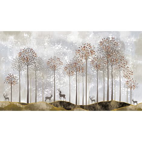 Papier peint panoramique - Forêt Animaux - 130 cm x 73 cm (1/2)