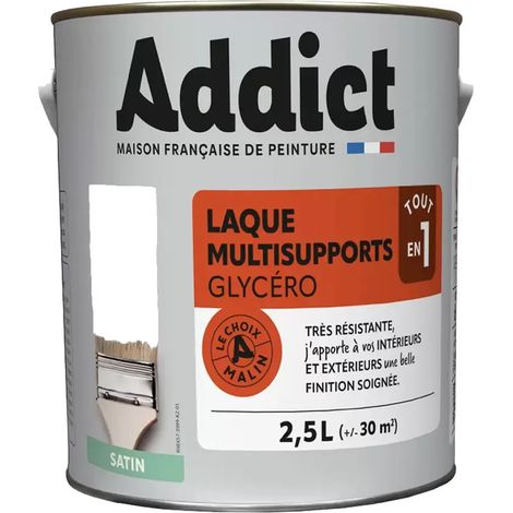 Laque Glycéro Multisupports Addict Blanc Satin 3 L