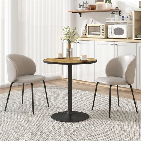 table repas ronde 70 cm bois chene elegante compact OKMYHOME (1/5)