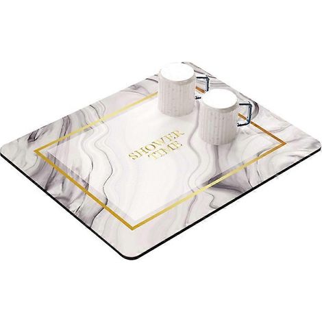 Tapis égouttoir de cuisine 30 x 40 cm, super absorbant, pour la vaisselle - Doré Stream (1/2)