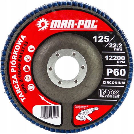 Disco abrasivo in acciaio inox P60 da 125 mm (1/3)
