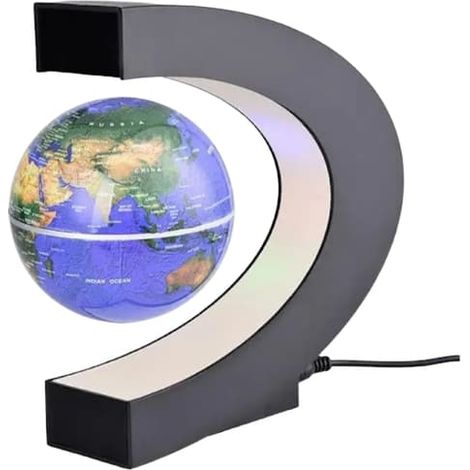 Ecleanfy - Globe terrestre magnétique flottant avec carte du monde LED - Veilleuse originale (1/2)