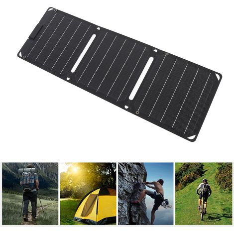 Tragbares 30-W-monokristallines Solarpanel mit dreifacher Faltfunktion und zwei USB-C-Anschlüssen für Laptops, Tablets, Smartphones und Campingausrüstung. (1/5)