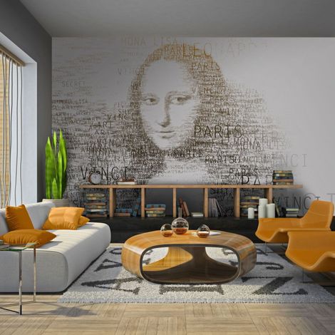 Papier Peint "Notes de Léonard de Vinci" 154 x 200 cm (1/2)