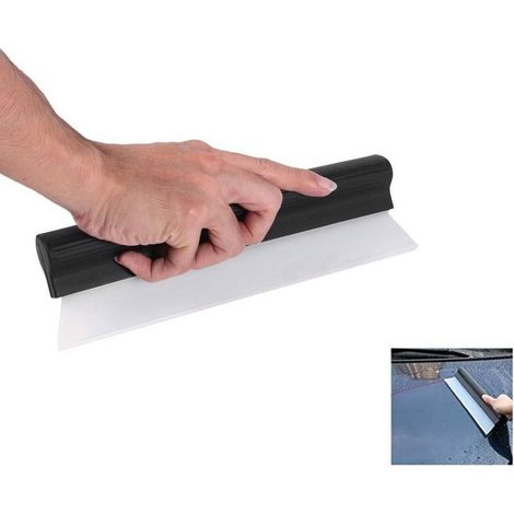 Raclette à eau en silicone, raclette de voiture, raclette de douche, essuie glace de voiture avec poignée antidérapante pour fenêtre de salle de bain, pare brise et miroir (1/5)