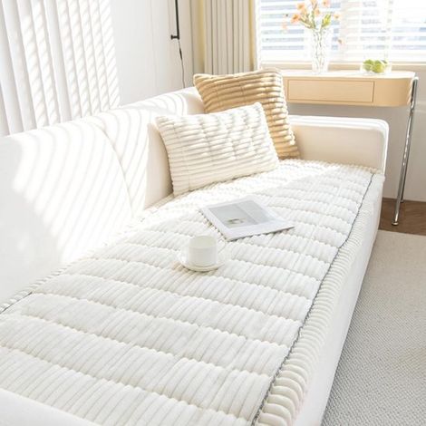 Dicker und weicher Cord Sofabezug rutschfest und waschbar universeller Möbelschutz für 2 , 3 und 4 Sitzer Sofas Dunkelgrün, 70 x 150 cm (1/5)