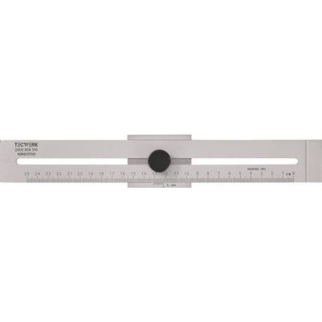 TECWERK Streichmaß 200mm m.flachem Schieber INOX TECWERK (1/2)