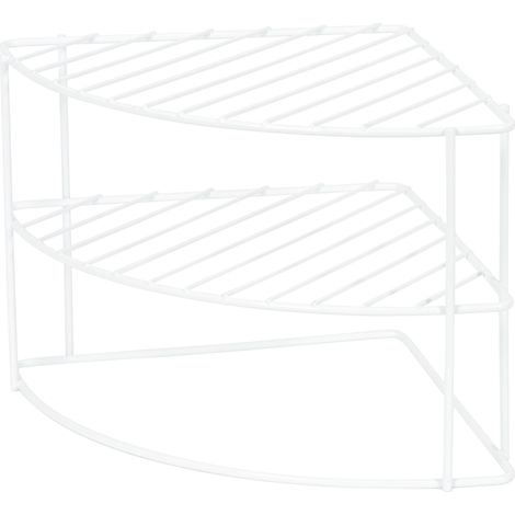 Etagère d'angle de cuisine métal blanc - COMPACTOR - 26 x 26 x H.21 CM - Blanc