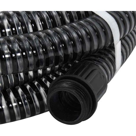Maison Exclusive - Tubo di Aspirazione con Raccordi in Ottone Nero 1,1" 10 m PVC