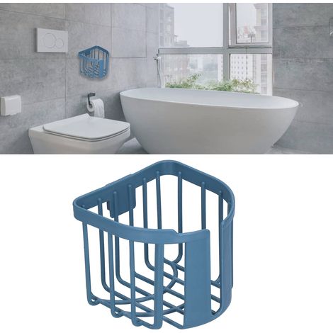 Porta carta igienica multifunzione da parete, senza foratura. Porta carta igienica per bagno, WC e cucina (blu navy).