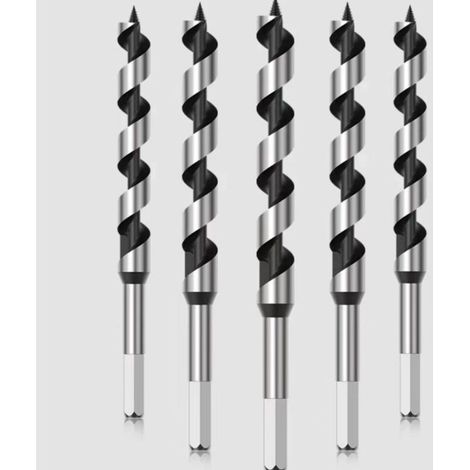 Mèche à Bois Hélicoïdal, 7 PCS Forets à Bois Set en Acier Au Carbone Spiral Trou Cutter Outil à Bois Kit, D'outils avec Diamètre 6mm / 8mm / 10mm / 12mm / 14mm/ 16mm/18m (1/4)