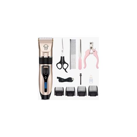 Maquinilla profesional para perros, para pelo largo y grueso, kit para perros y gatos (dorado) (1/5)