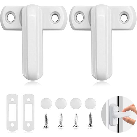 Verrou de cadre de fenêtre en deux parties, pour fenêtre à battant en acier et PVC, et verrou de fenêtre en alliage de zinc moulé blanc, adapté aux portes et fenêtres en PVC pour une sécurité domestiq (1/5)