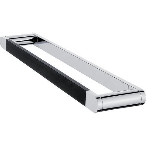 Porte-serviettes 1 Barre Fixe, L. 42.5 Cm, Noire Mate et Chrome, Nava Nimco (1/5)