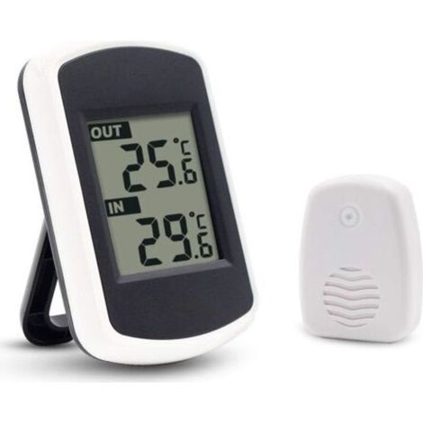 Kabelloses digitales LCD-Thermometer, Mini-Umgebungstemperatursensor, kleines, präzises Wettermessgerät für Zuhause, Schlafzimmer und Büro, weiß (1/5)