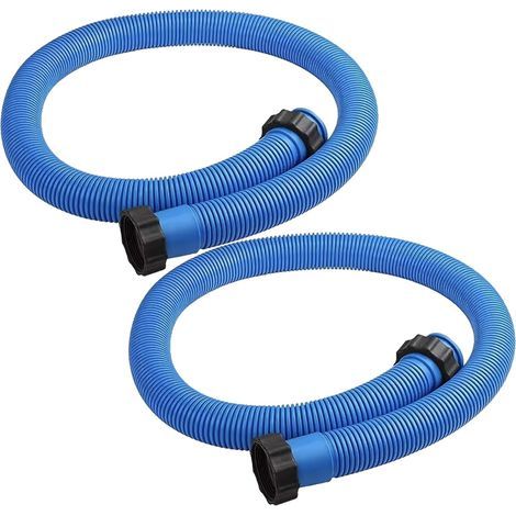 Set aus 2 x 38 mm, 1,5 m langen Poolschläuchen für Sand- und Salzwasserpumpen in Intensivfiltersystemen, 38-mm-Schlauch für Wasserpumpen mit einer Leistung von 1500 GPH und mehr, blau (1/5)