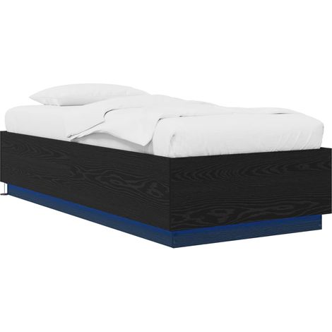 Bed Frame with LED Black Oak 80 x 200 cm Engineered Wood vidaXL (1/5)