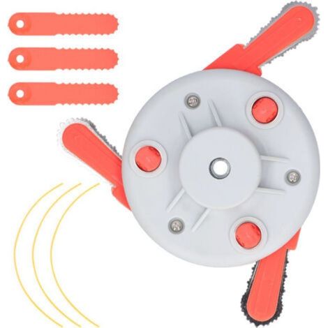 Tête de Coupe pour Tondeuse avec Double Lame à 3 Dents et Corde de Tonte 2 en 1 Accessoires Universels - (1/5)