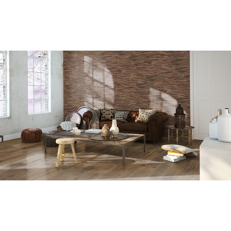 Plaquette de parement mural décoratif en bois FSC - 1–1,8 x 18 x 49,5 cm - huilé Bruni