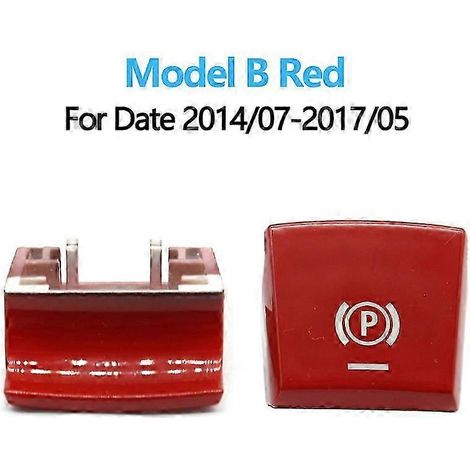 Bouton de remplacement automatique H pour interrupteur de frein à main électronique de stationnement pour BMW Série 5, 7, X3, X4 et F (F01, F02, F10, F12, F15, F16, F25, F26). Couleur : Rouge (modèle (1/4)