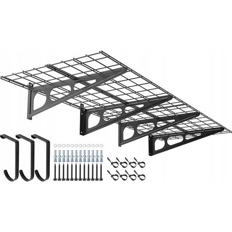 2 pezzi. Mensole da parete per garage, appendiabiti in acciaio, organizer 2 x 90 cm (1/5)