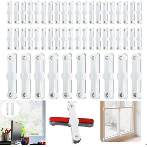 Bardusch - 50 bandes autocollantes pour moustiquaires sur portes et fenêtres,clips de fixation pour l'installation de fenêtres (1/4)
