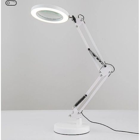 Lente d'ingrandimento 30x con luce e 3 modalità di colore, luminosità regolabile su 10 livelli, lampada da tavolo con lente d'ingrandimento.