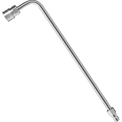 High Pressure Washer Lance, 90 Degree Curved, 14 Inches Under Car Cleaner and Gutter Extender, Stainless Steel, Quick Connect 1/4" for Hard to Access Areas (1/4)