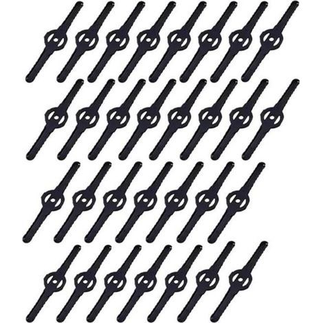 30 Black Brushcutter Blades – Universal Plastic Trimmer Accessories – Compatible with Most Models (1/5)