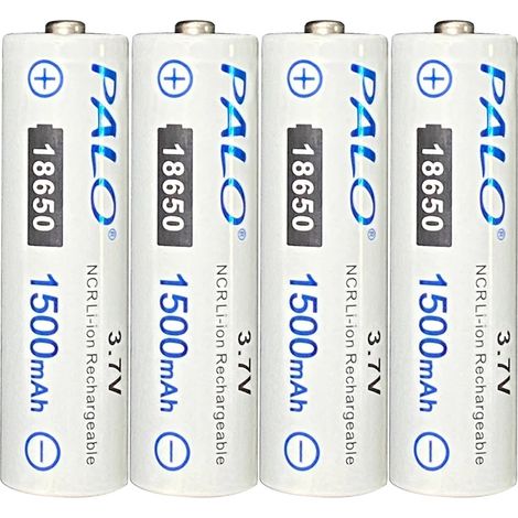 Batería de iones de litio, capacidad de 1500 mAh, voltaje de 3,7 V, paquete de 4 unidades (1/2)