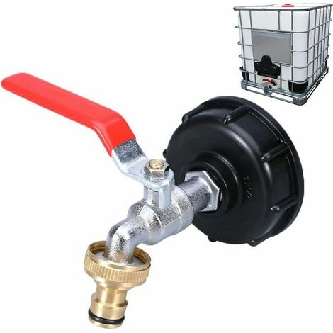 Wasserhahn für 1000-Liter-Tank mit S60X6 IBC-Schlauchadapteranschluss - (1/4)