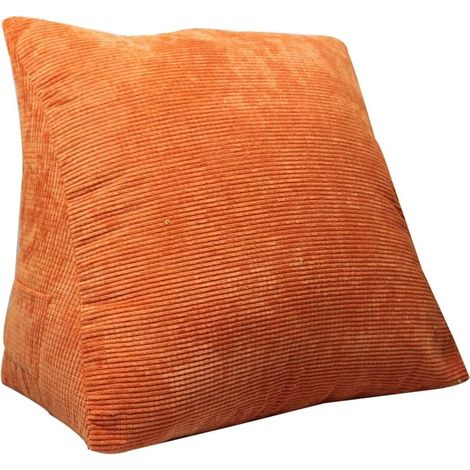 Durable Triangle Pad Backrest Pad Velvet Cushion Sofa Bed Office Chair Rest Cushion Soft (Color : Orange 40X20X30cm) (1/5)