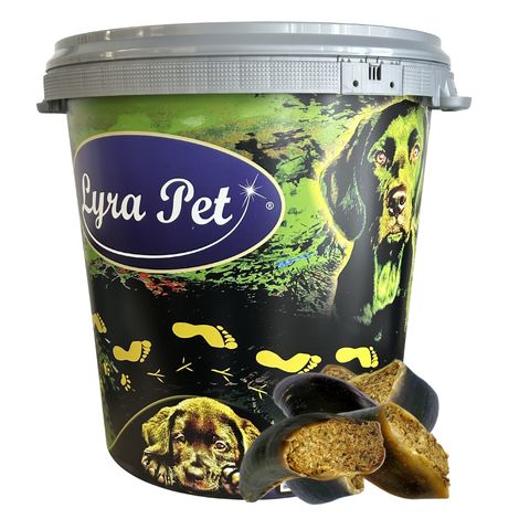 15 pcs. Lyra Pet® Sabots de bœuf fourrés à la panse et au foie env. 1,8 kg en baril de 30 L