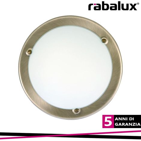 plafoniera bronzo UFO vetro metallico / Ø28,5cm bianco (1/3)