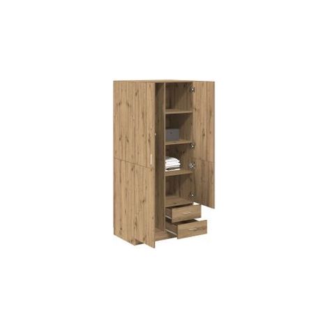 Garde-robe chêne artisanal 80x52x180 bois d'ingénierie (1/5)