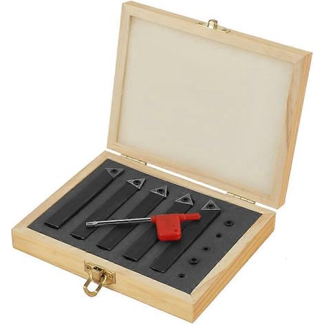 5-teiliges 3/8" Wendeschneidplatten-Drehwerkzeugset aus Hartmetall, inklusive Box (1/4)