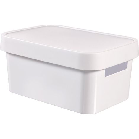 CURVER 04746-N23-00 BOÎTE À RANGEMENT INFINITY AVEC COUVERCLE 4,5L EN BLANC PLASTIQUE, 26,8X18,6X12,4 CM