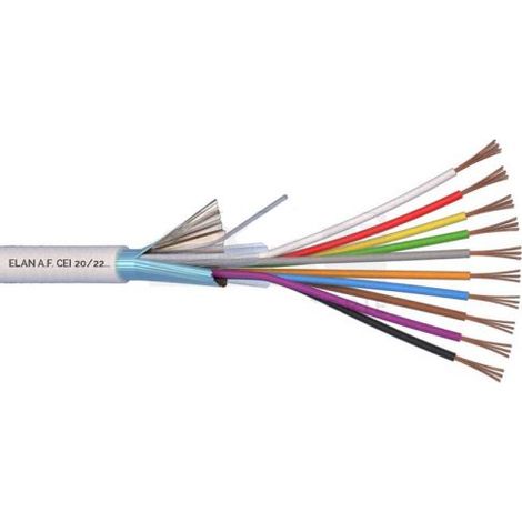 Elan cavo allarme 10x0,22 Schermato 100% Rame Da 50mt o 100MT - 020101 50 Mt
