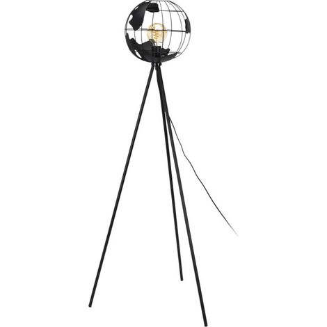 Lampadaire Design en Métal "Globe" 158cm Noir (1/5)