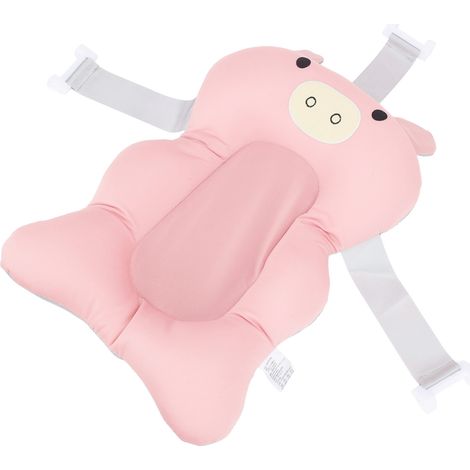 Coussin de bain bébé rose, siège de baignoire doux et confortable, support flottant pour nourrissons, matelas anti-glisse pour baignoire, oreiller de bain bébé, accessoire de puériculture (1/5)