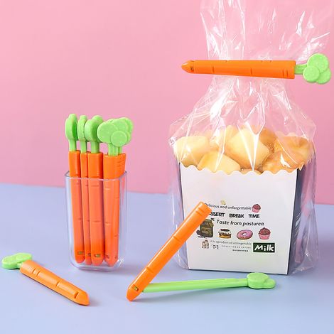 5 PP Karottenbeutelclips, Lebensmittelclips für den Kühlschrank, Karottenmagnete mit Aufbewahrungsbox (1/5)