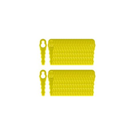 Lot de 50 Lames de Rechange Compatibles pour Ryobi Coupe-Bordure RAC155 RAC157 RAC158, Têtes Double Lames Dentelées