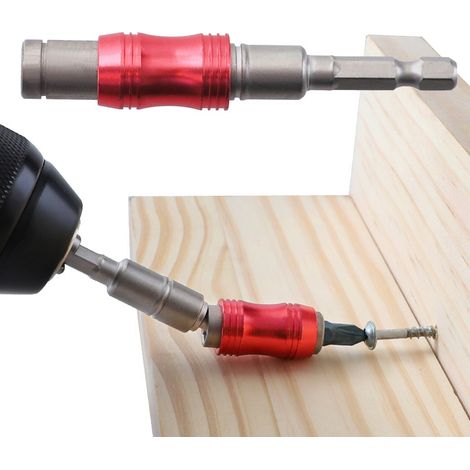 Barre d'Extension et Adaptateur Magnétique 6.35mm à Déverrouillage Rapide – Pour Embouts à Angle Variable (Rouge-Noir) (1/5)