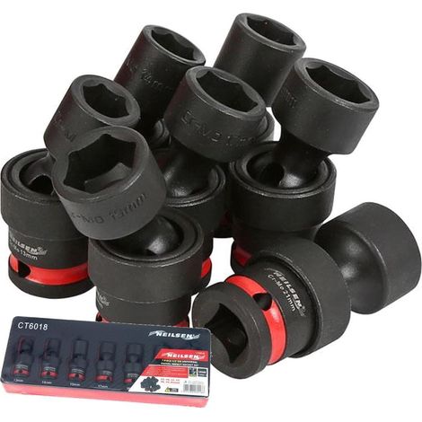 Neilsen Universal Swivel Impact Bit UJ Driver Socket Set 1/2" 13mm - 21mm 7pc (1/2)