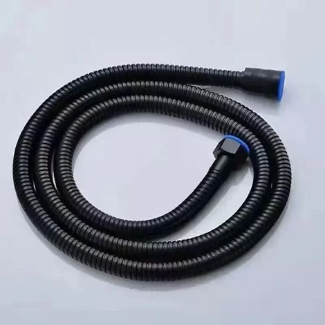 (Tuyau noir de 1,5 m) Pommeau de douche haute pression à jet puissant, économe en eau, avec filtre et 3 robinets réglables, douchette à main pour salle de bain (1/5)