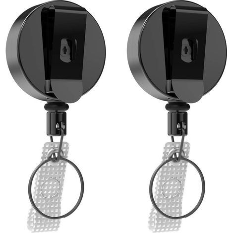 Verbesserter, zweiteiliger, erweiterbarer Schlüsselring, hochleistungsfähiges, erweiterbares Lanyard mit verdicktem Stahldraht für Schlüssel, Kartenhalter, Ausweishalter, 70 cm einziehbarer Stahldraht